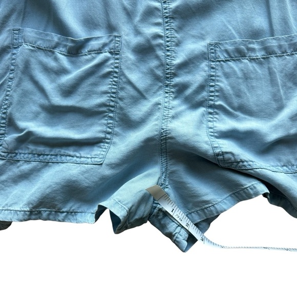 Aerie Women’s S/P Blue Chambray Bib Shortalls Overall Jumper Romper Playsuit - Picture 5 of 11